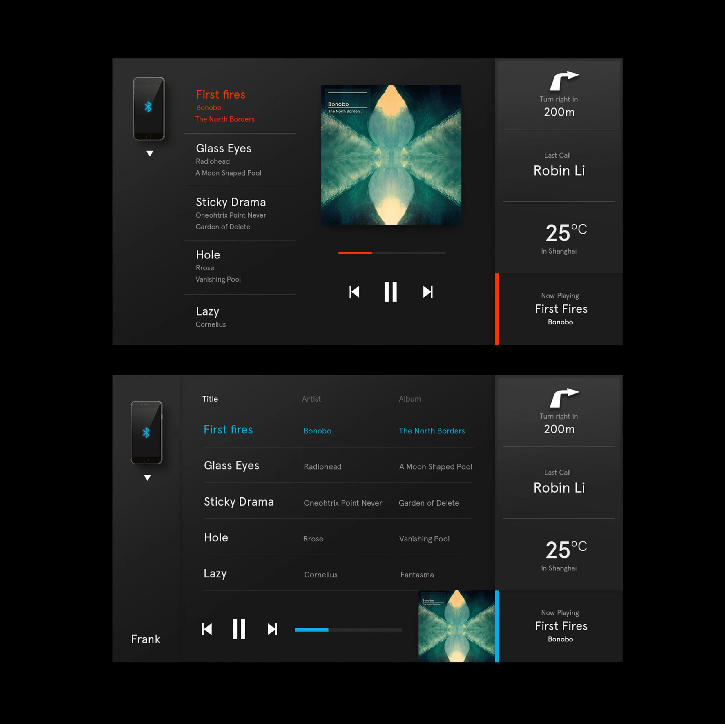 Car HU interface design