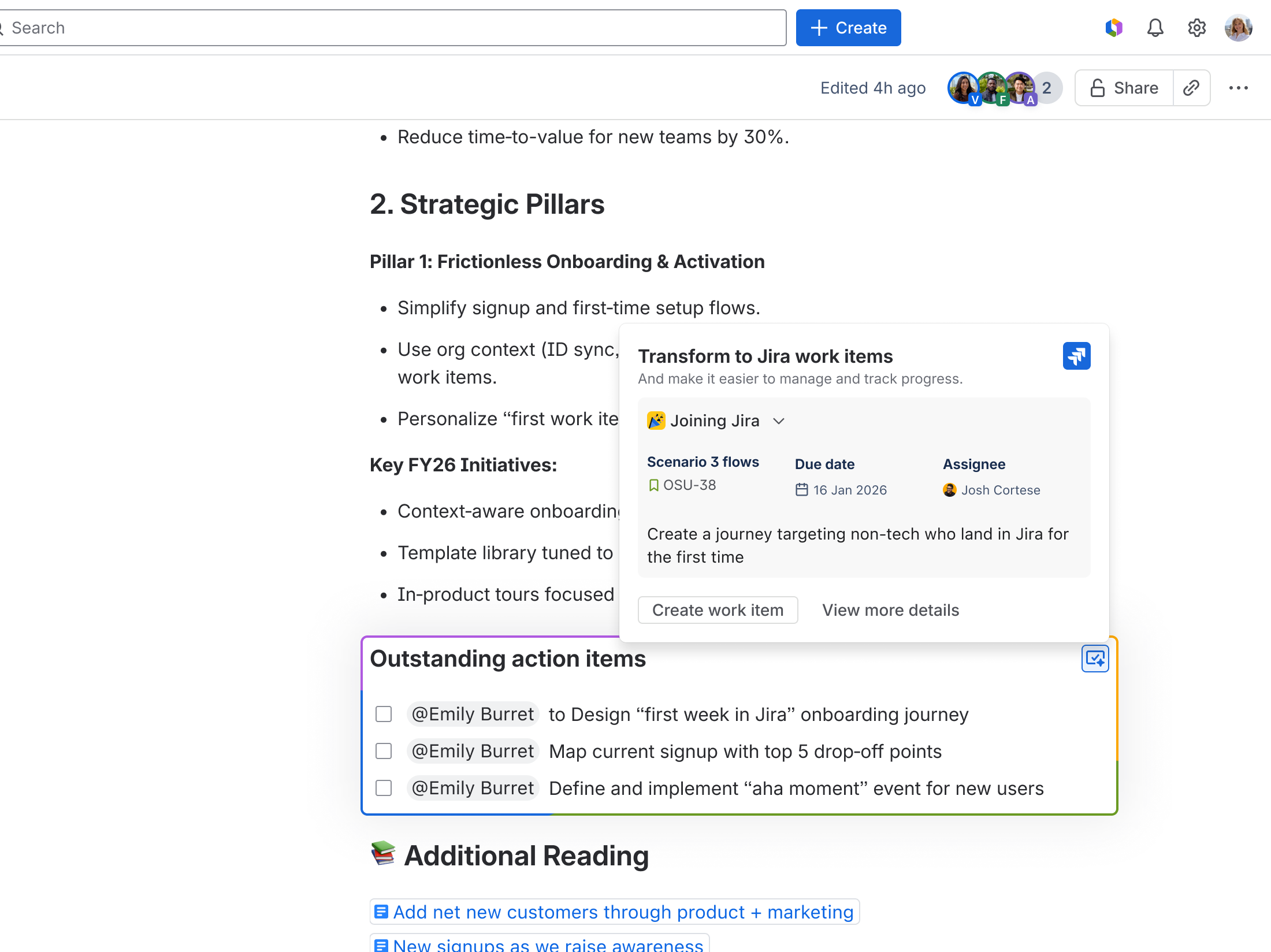 Convert to task in Confluence