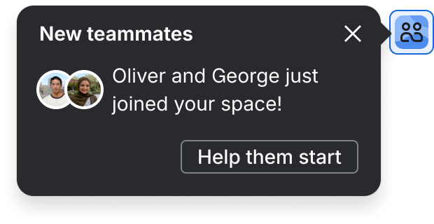 New teammates notification
