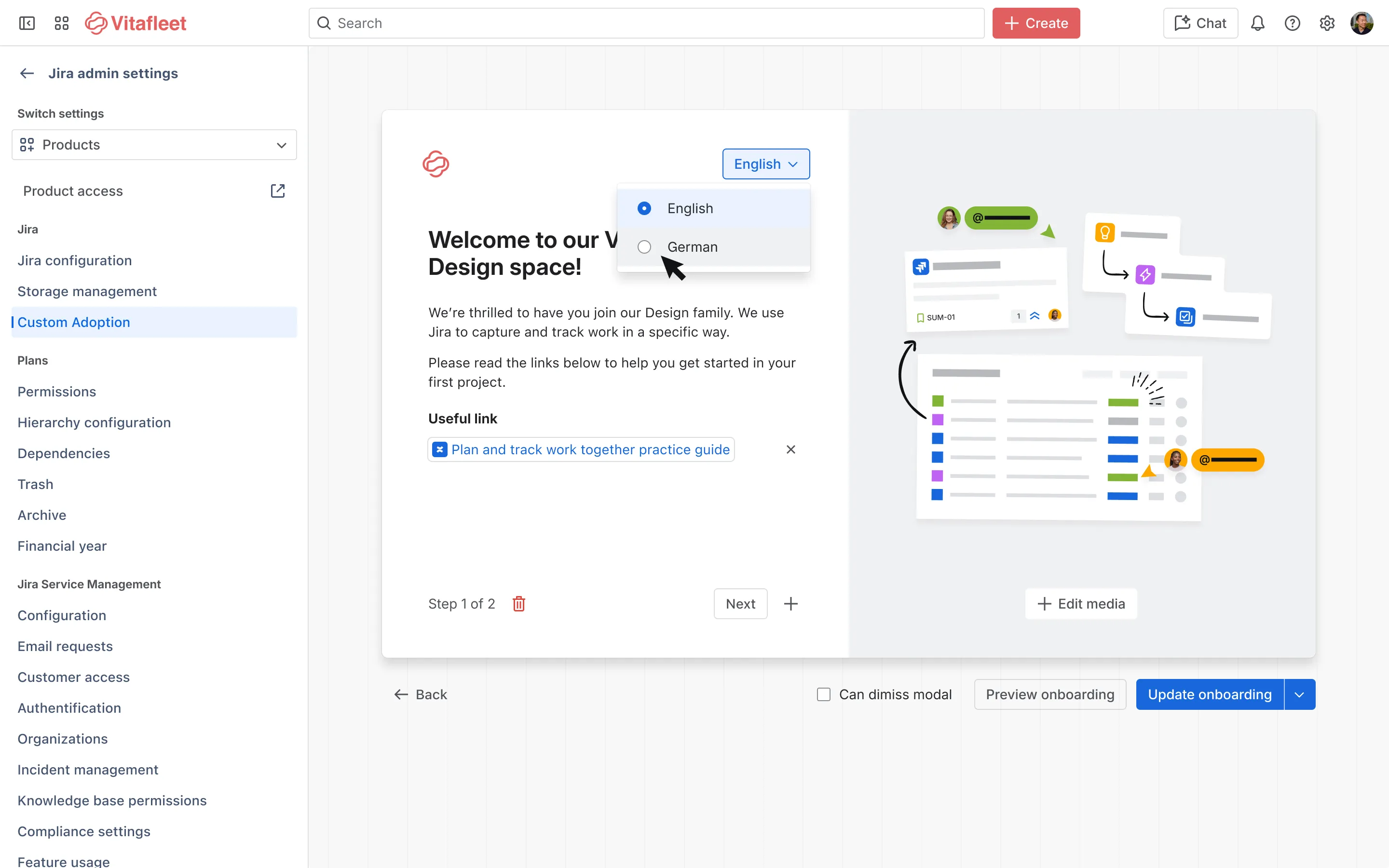 Custom onboarding modal